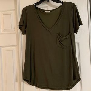 Boutique Green Top with Front Pocket
